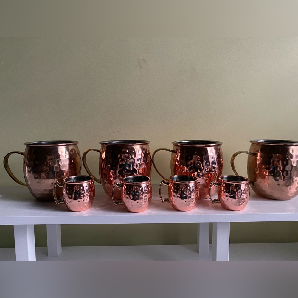 Copper Hammered Moscow Mule Mug Set